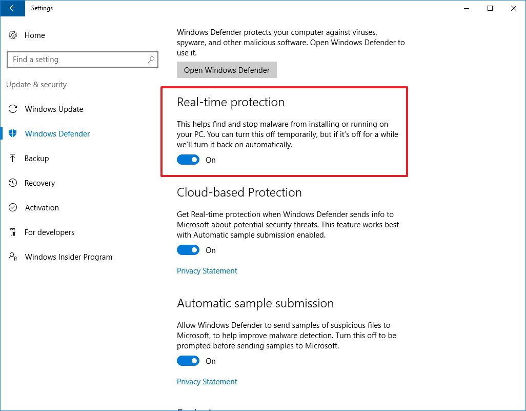 Hướng dẫn cách tắt Windows Defender trên Windows 10