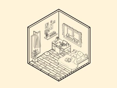 "My Cozy Room" - Isometric style