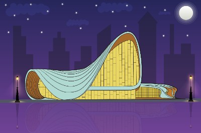 Heydar Aliyev Theatre (At Night)
