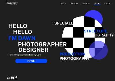 Portfolio Hero header