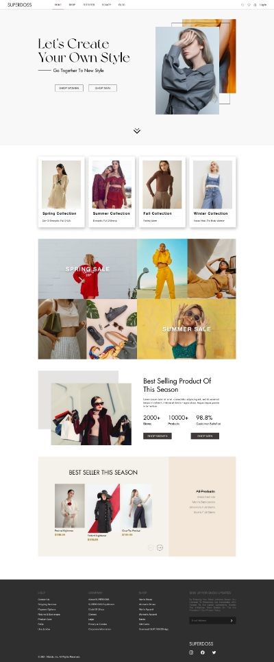 Fashion's landing page